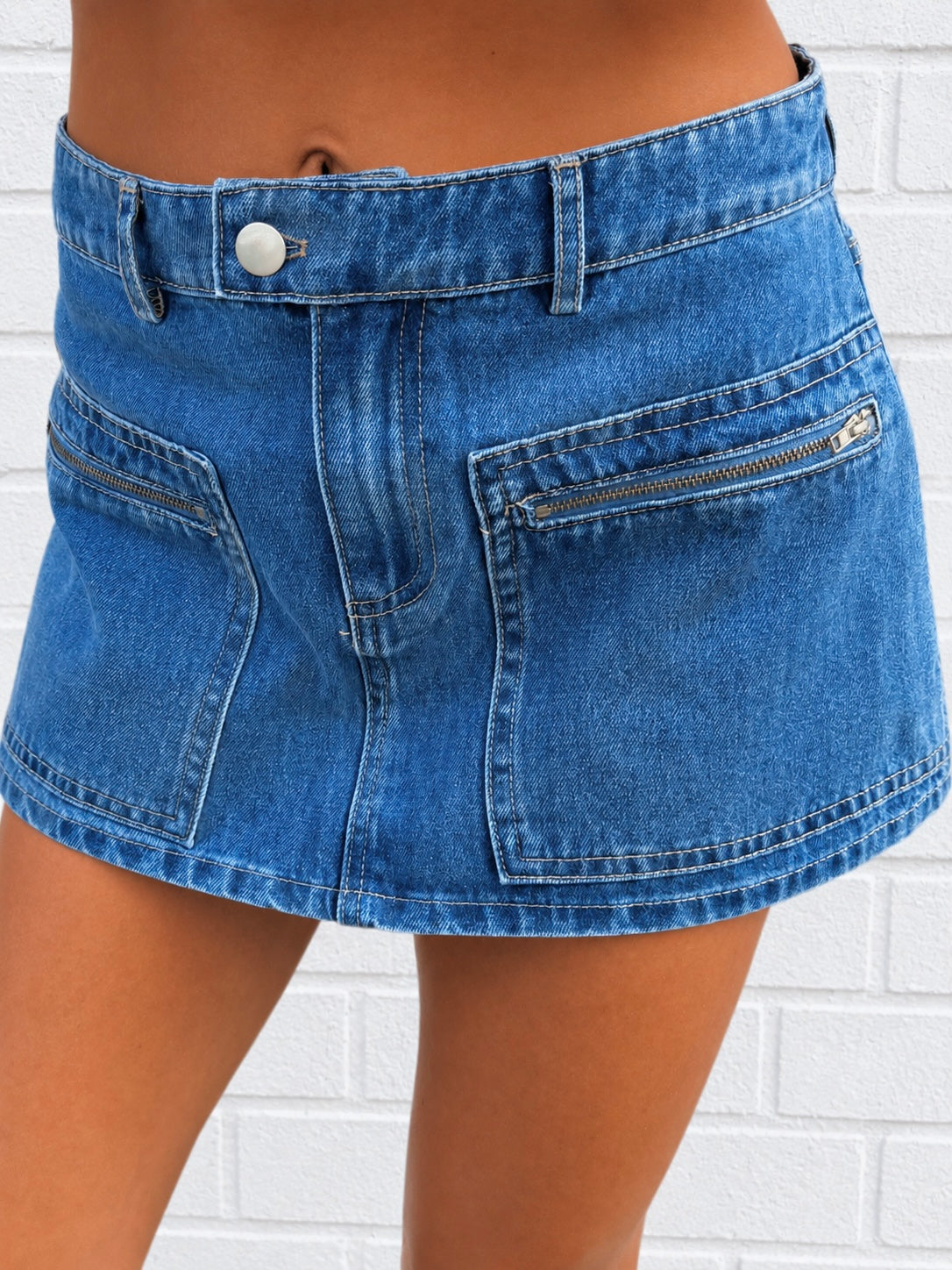 Casual Side Zipper Skort