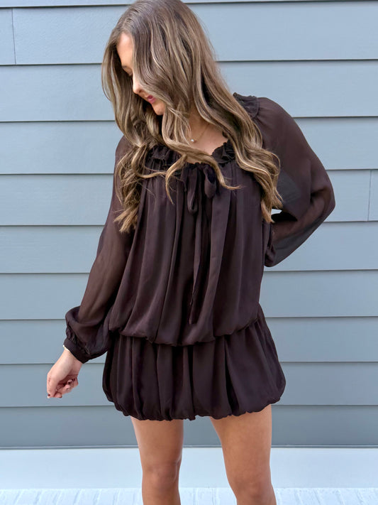 Espresso Bubble Tiered Dress