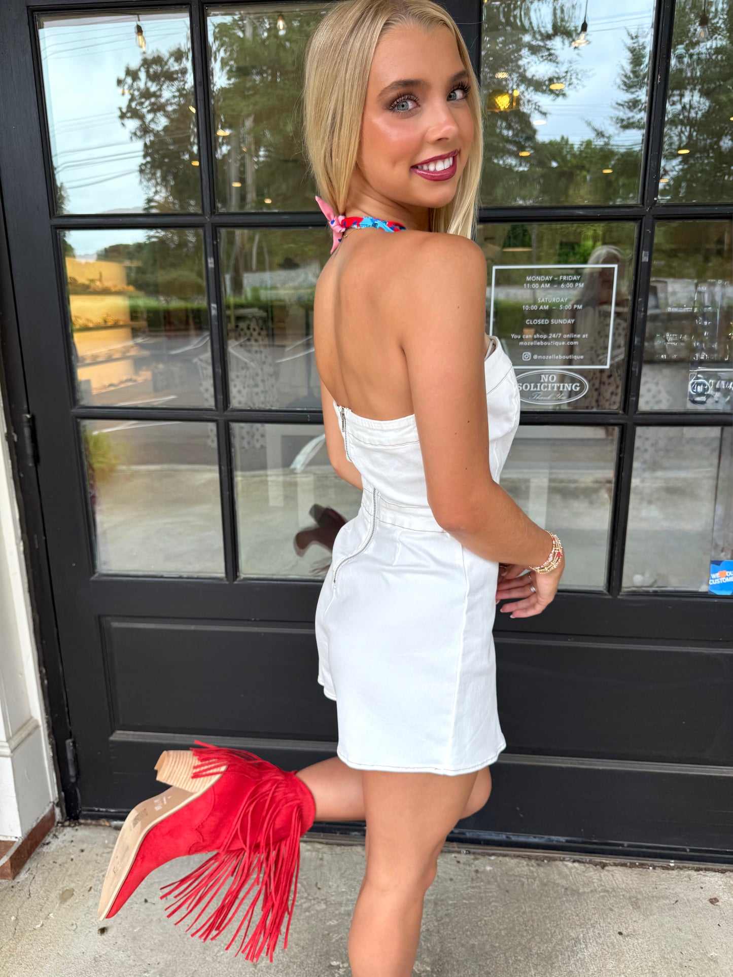 Strapless Denim Wrap Romper (2 colors)