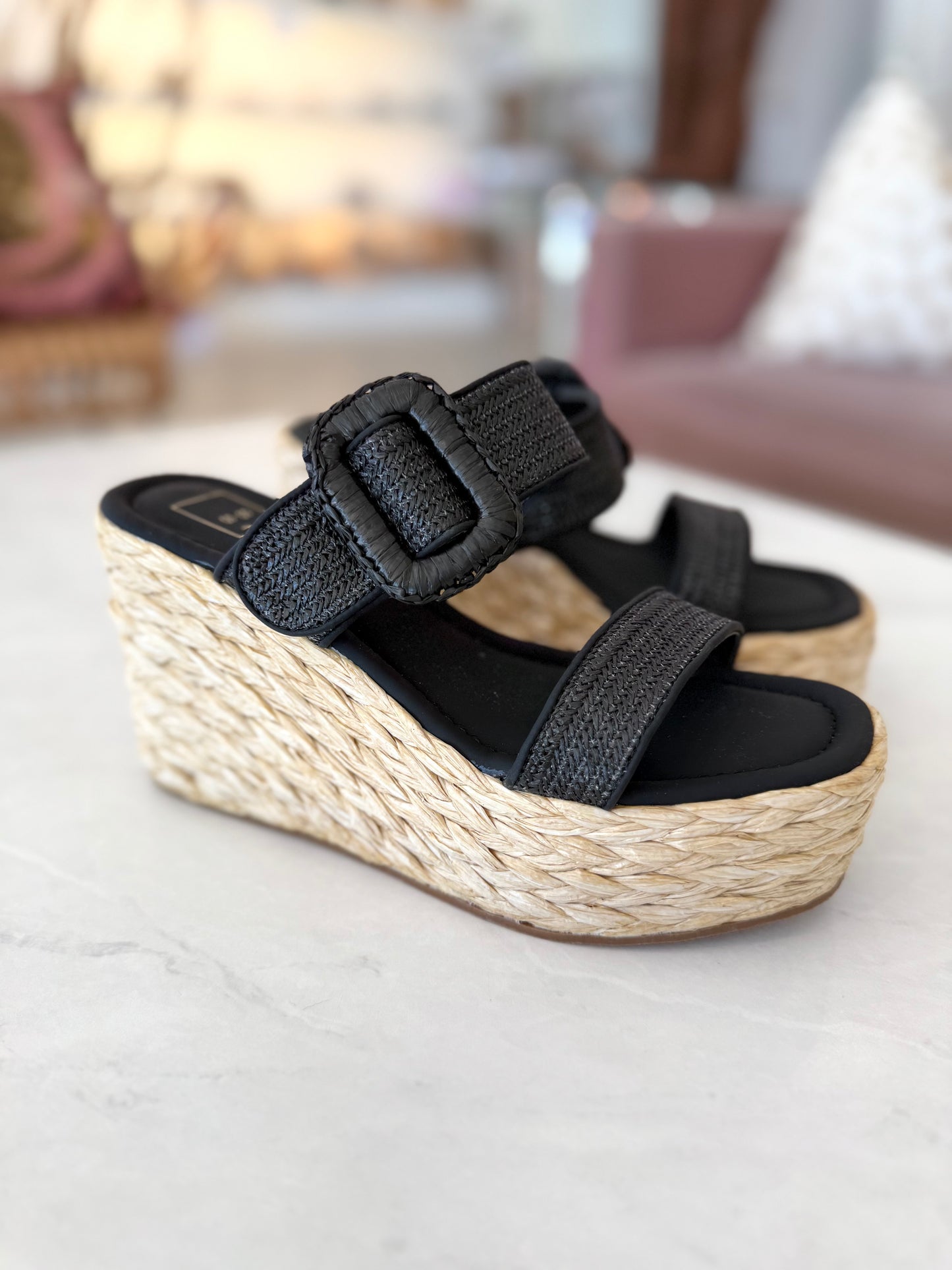 Braided Buckle Wedge (2 colors)