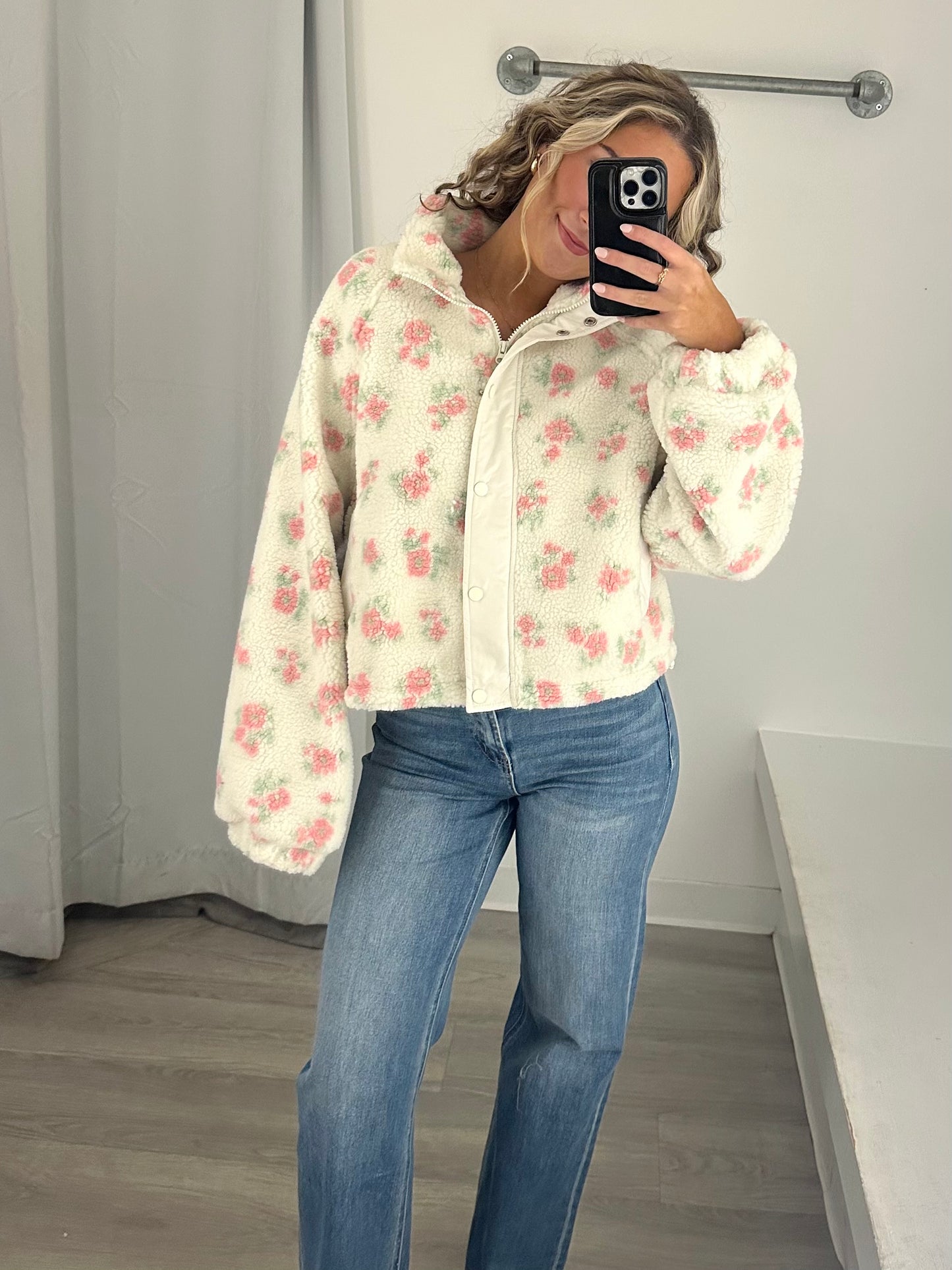 Pink Floral Pullover