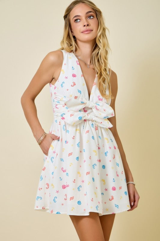 Under the Sea Bow Mini Dress
