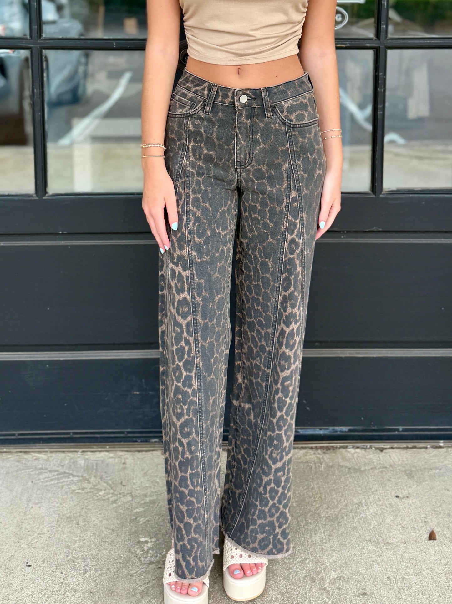 Leopard Extreme Wide Leg Jean