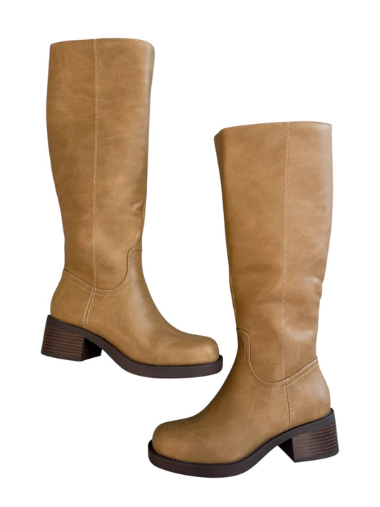 Camel Round Toe Boot