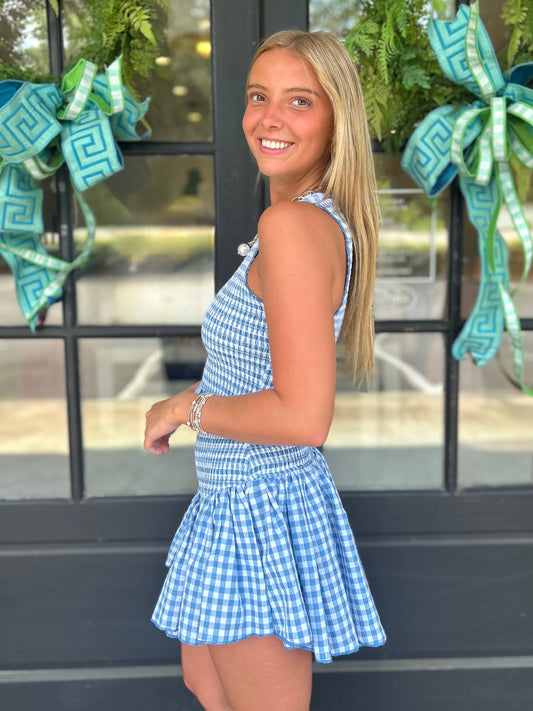 Blue Checker Skort
