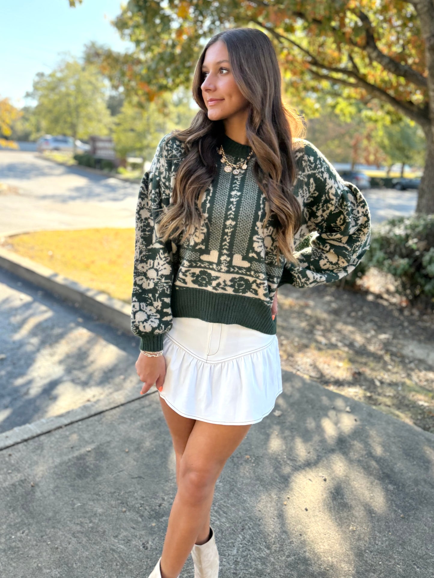 Vintage Flower Crew Sweater