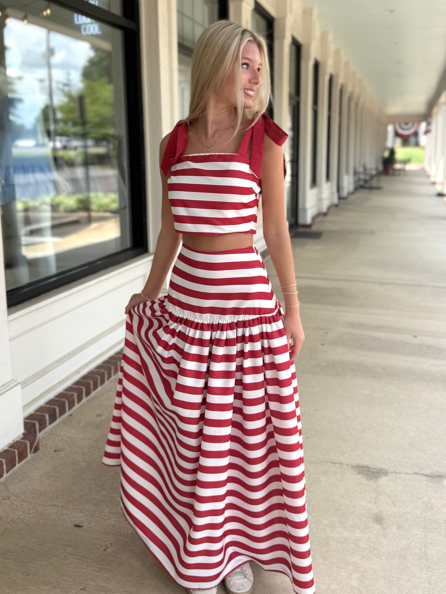 Deep Cherry Bomb Midi Skirt
