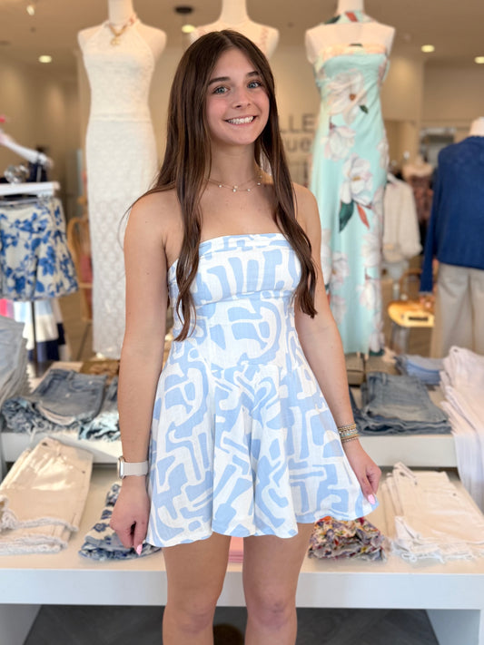 Blue Zebra Dolmen Romper