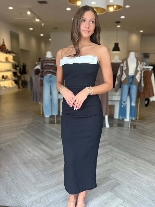 Black Combo Bow Midi