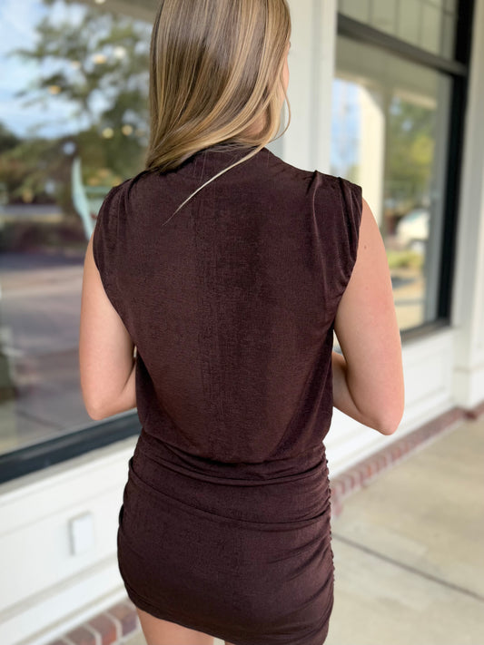 Brown Shimmer Knit Dress