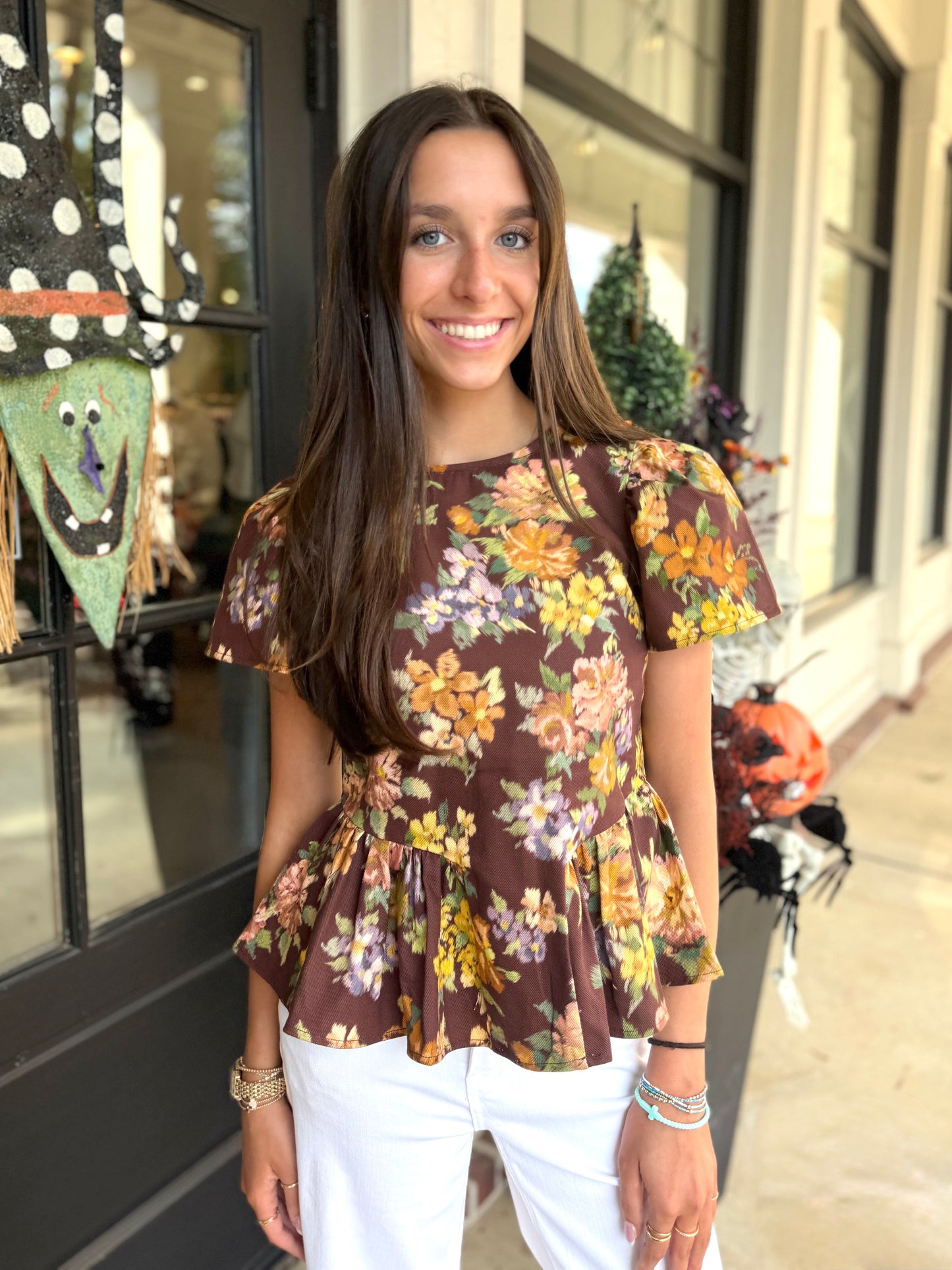 Plum Multi Floral Top
