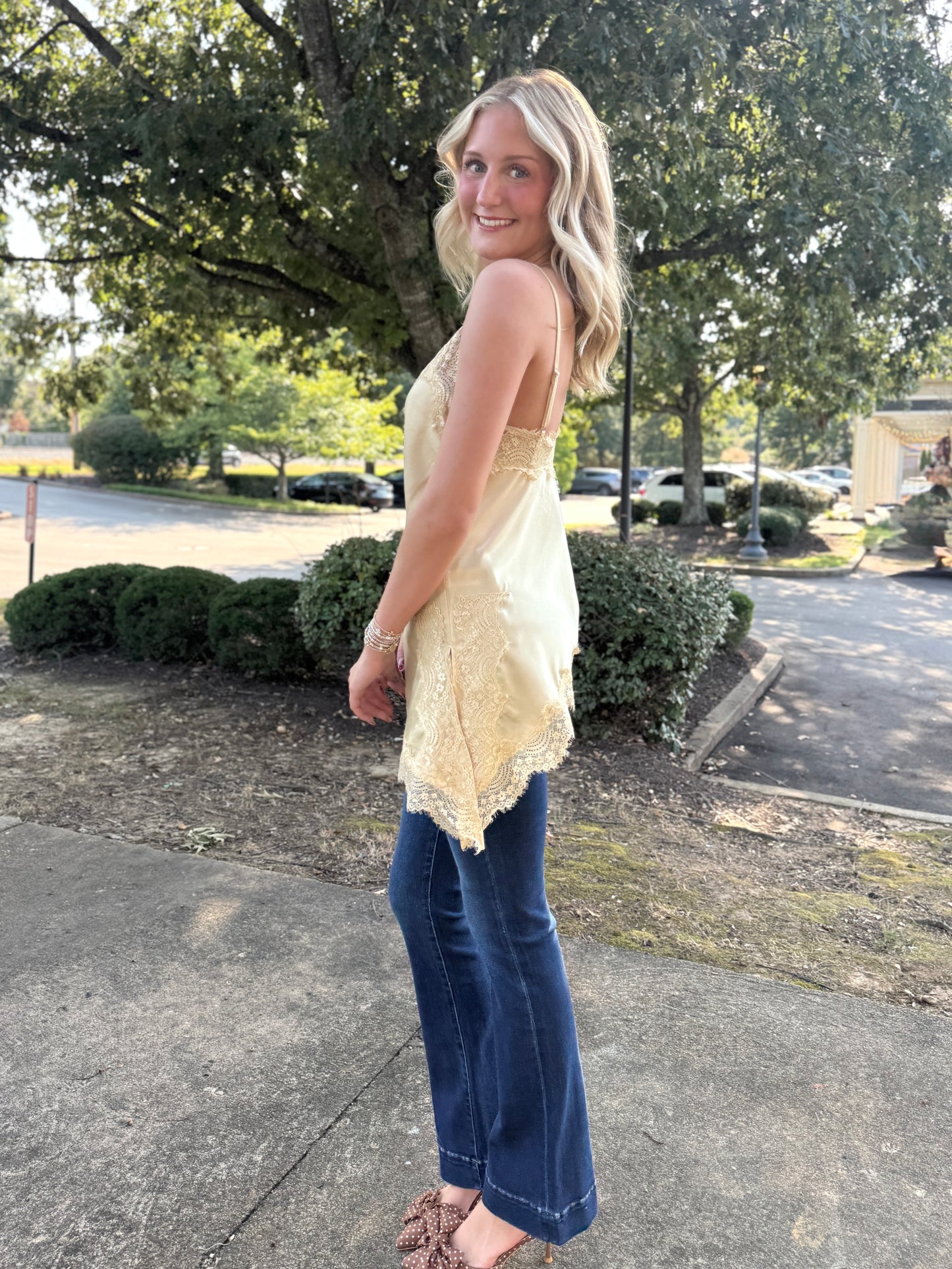 Yellow Lace Cami Top