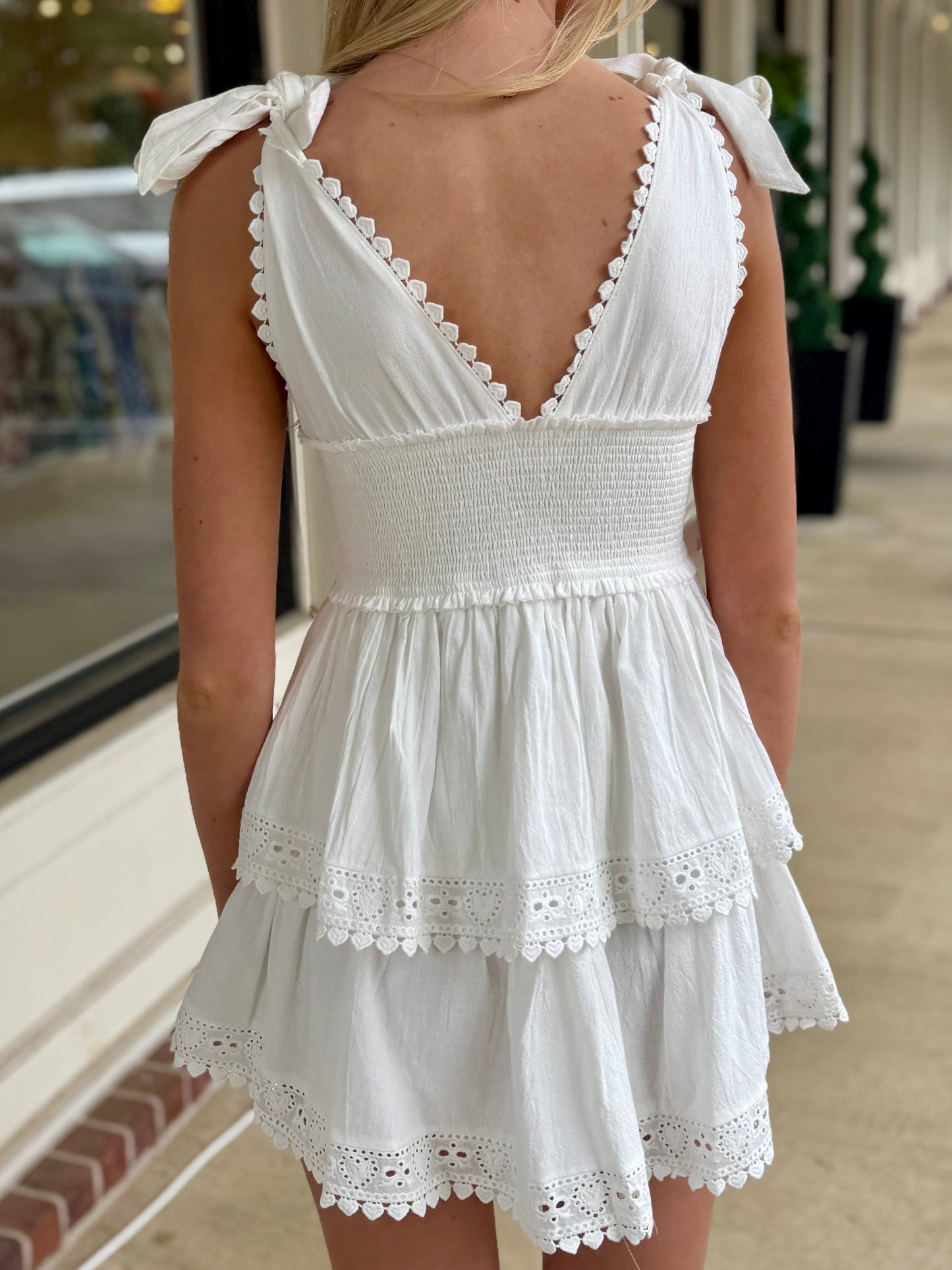 Tie Strap Layered Lace Mini