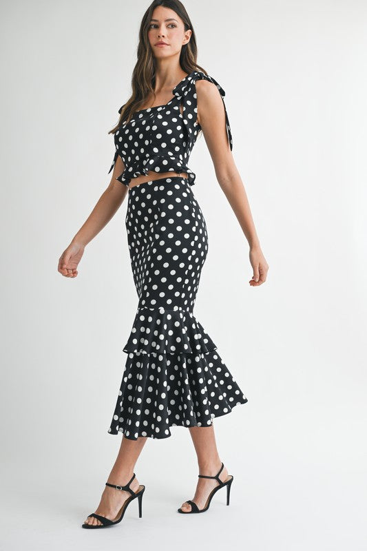Black Polka Dot Tie Top