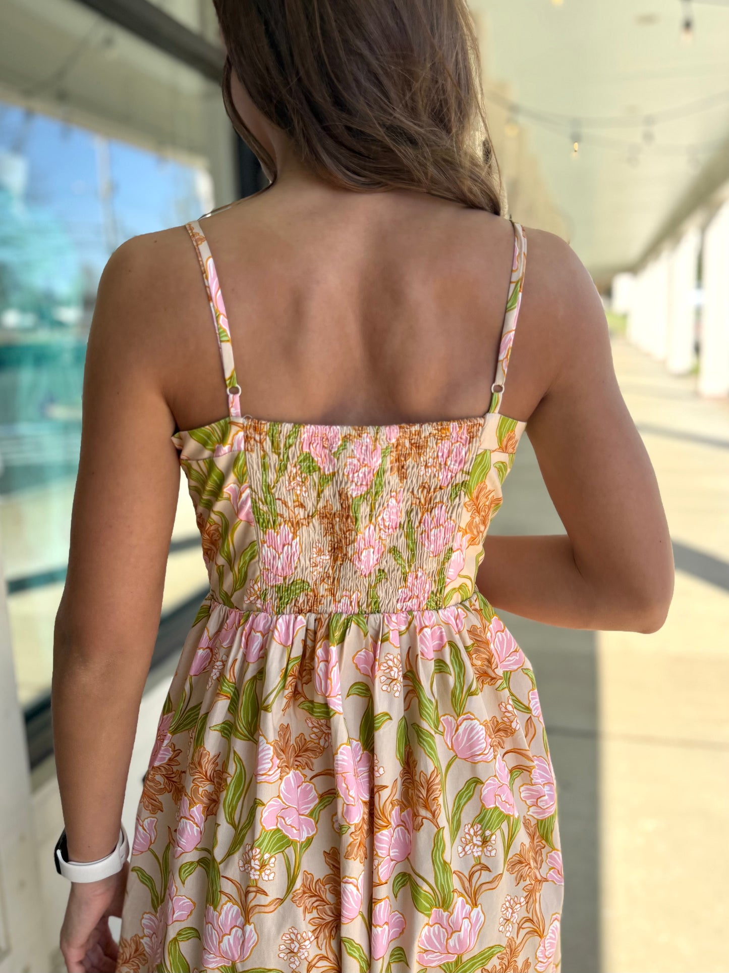 Beige Multi Bloom Meadow Midi