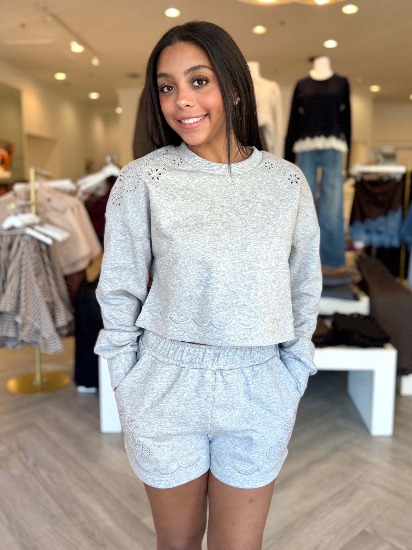 Grey Jersey Embr. Sweatshirt