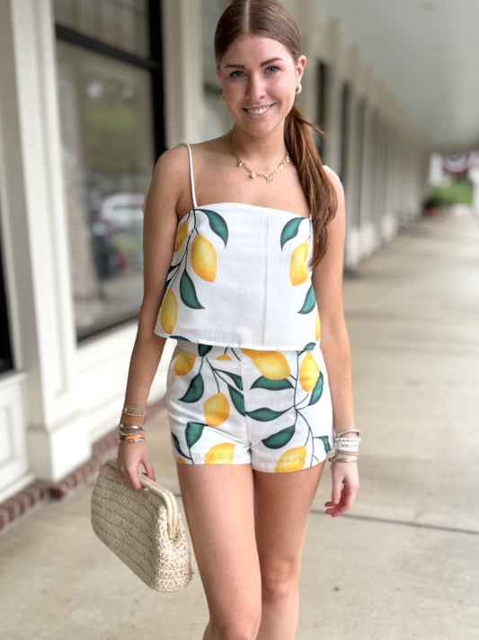 Lemon Tie Shorts