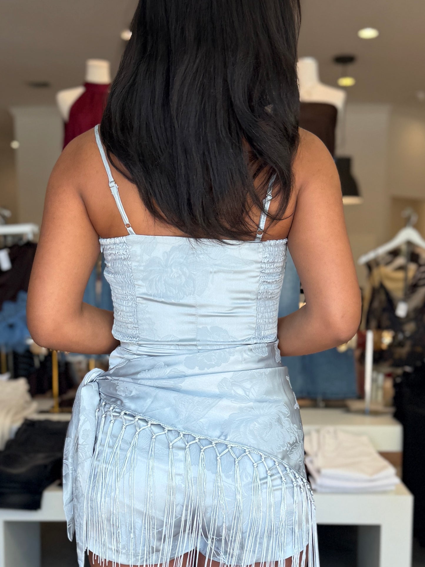 Waist Overlay Fringe Romper