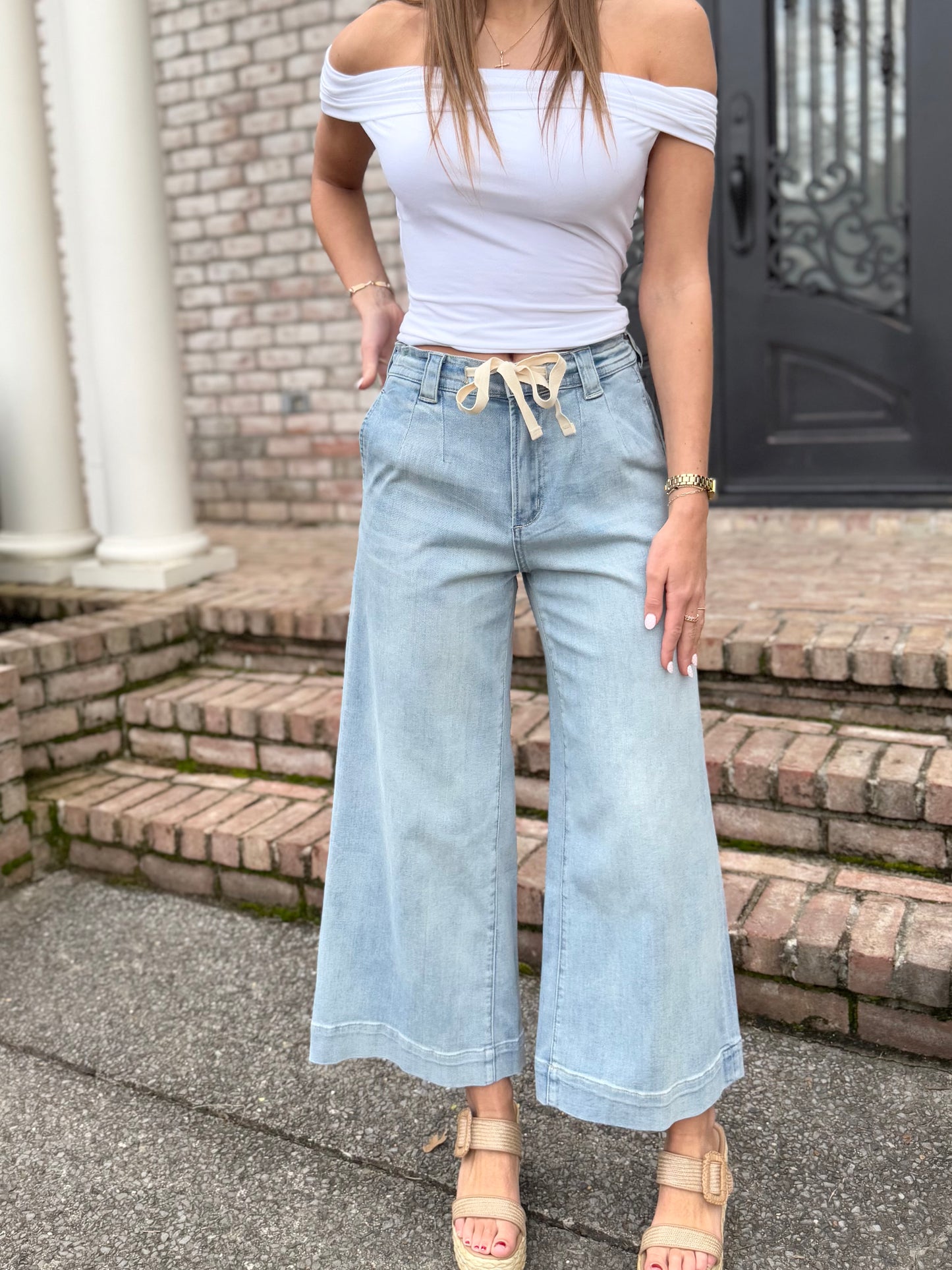 Denim Front Tie Pant