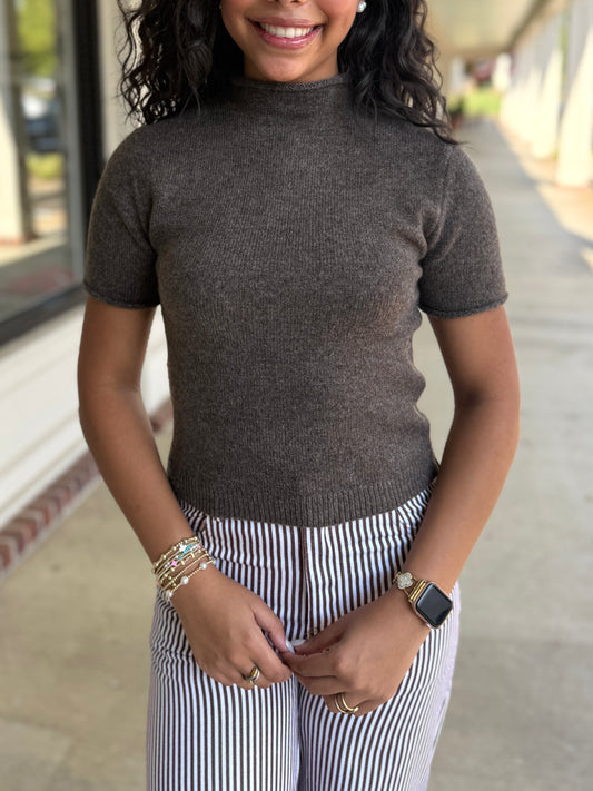 Brown Highneck Sweater