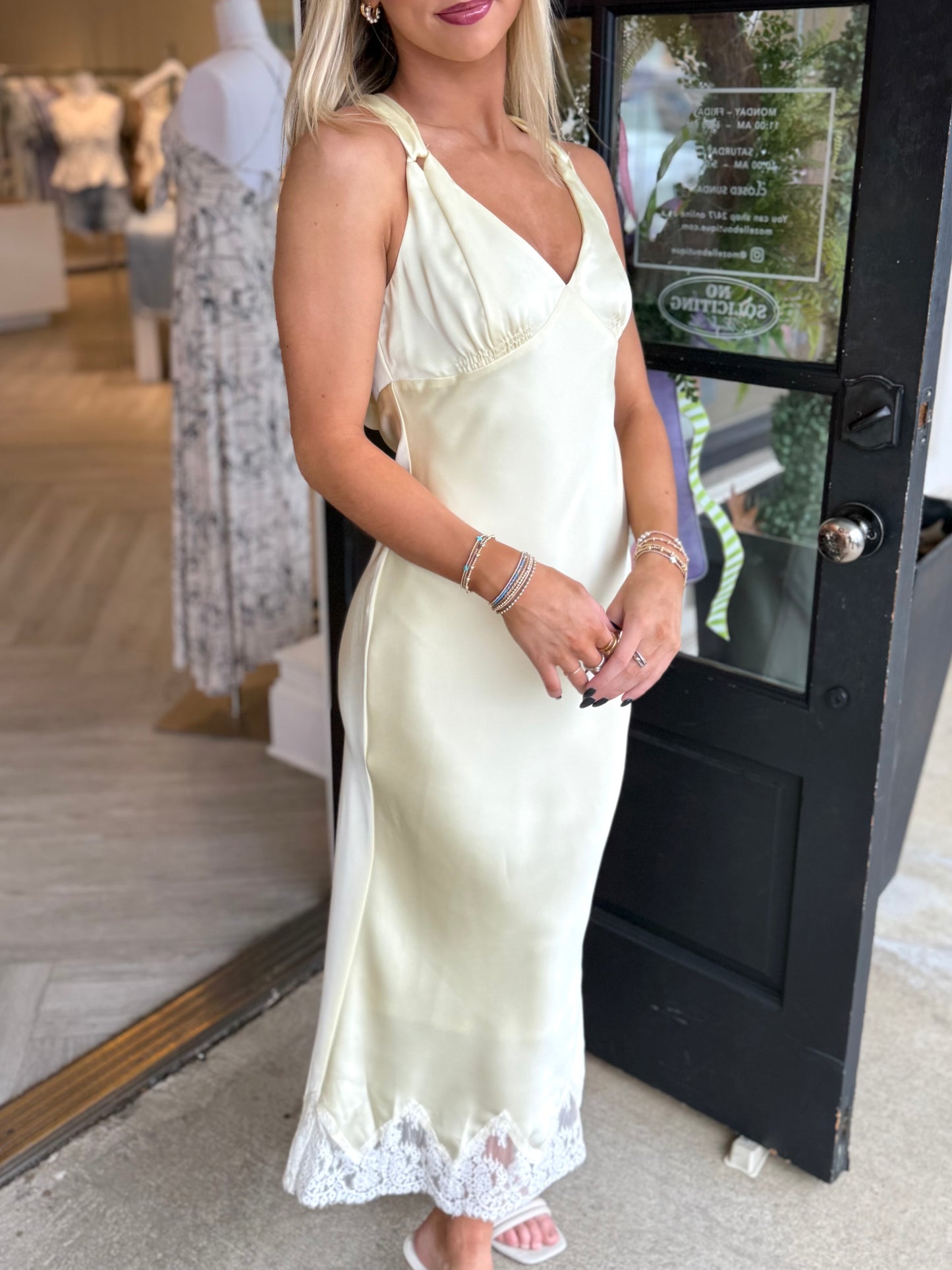 Butter Satin Lace Dress