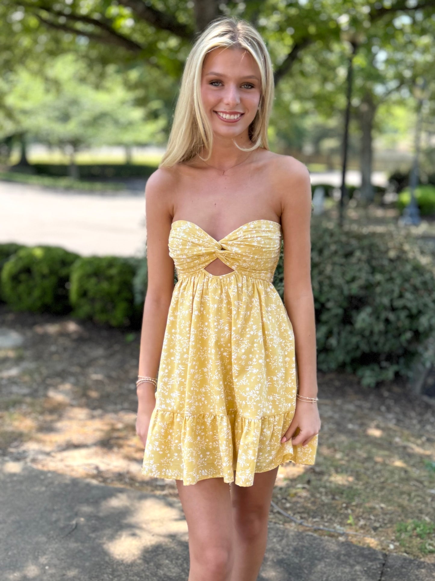 Maize Mini Floral Strapless