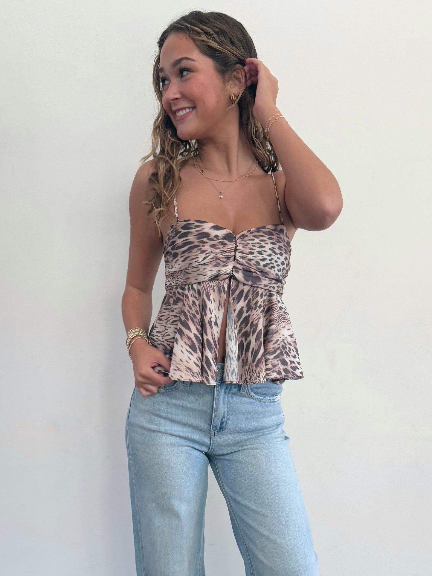 Leopard Baby Doll Top