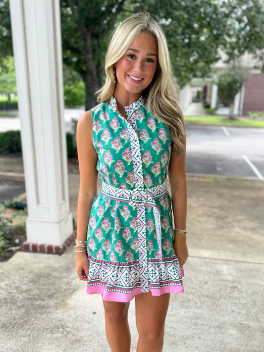 Green Floral Boarder Mini