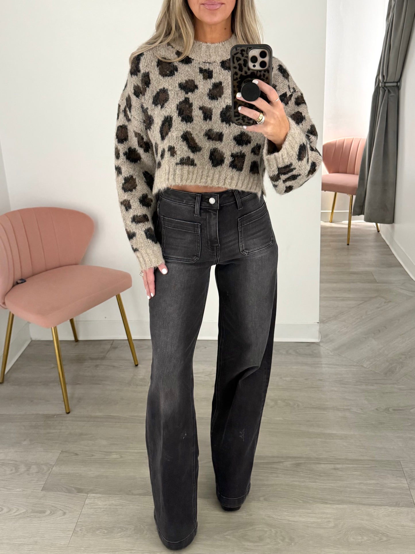 Leopard Knit Pullover