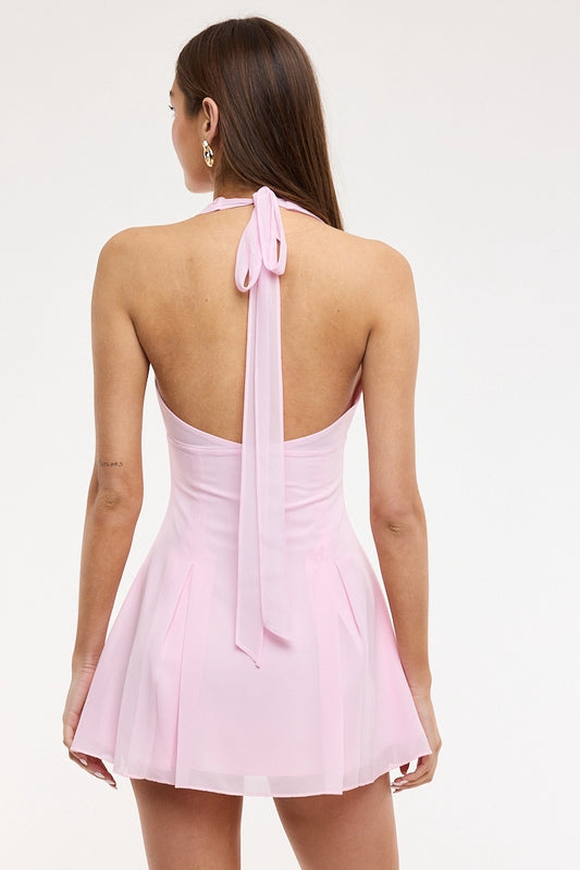 Vivid Halter Front Tie Mini (3 colors)