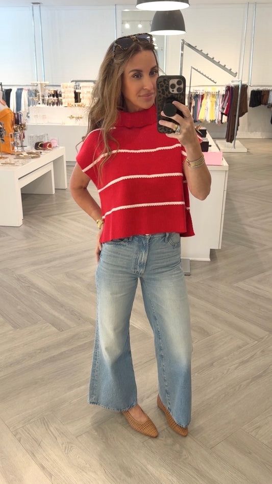 Stripe Turtle Neck Vest (2 colors)