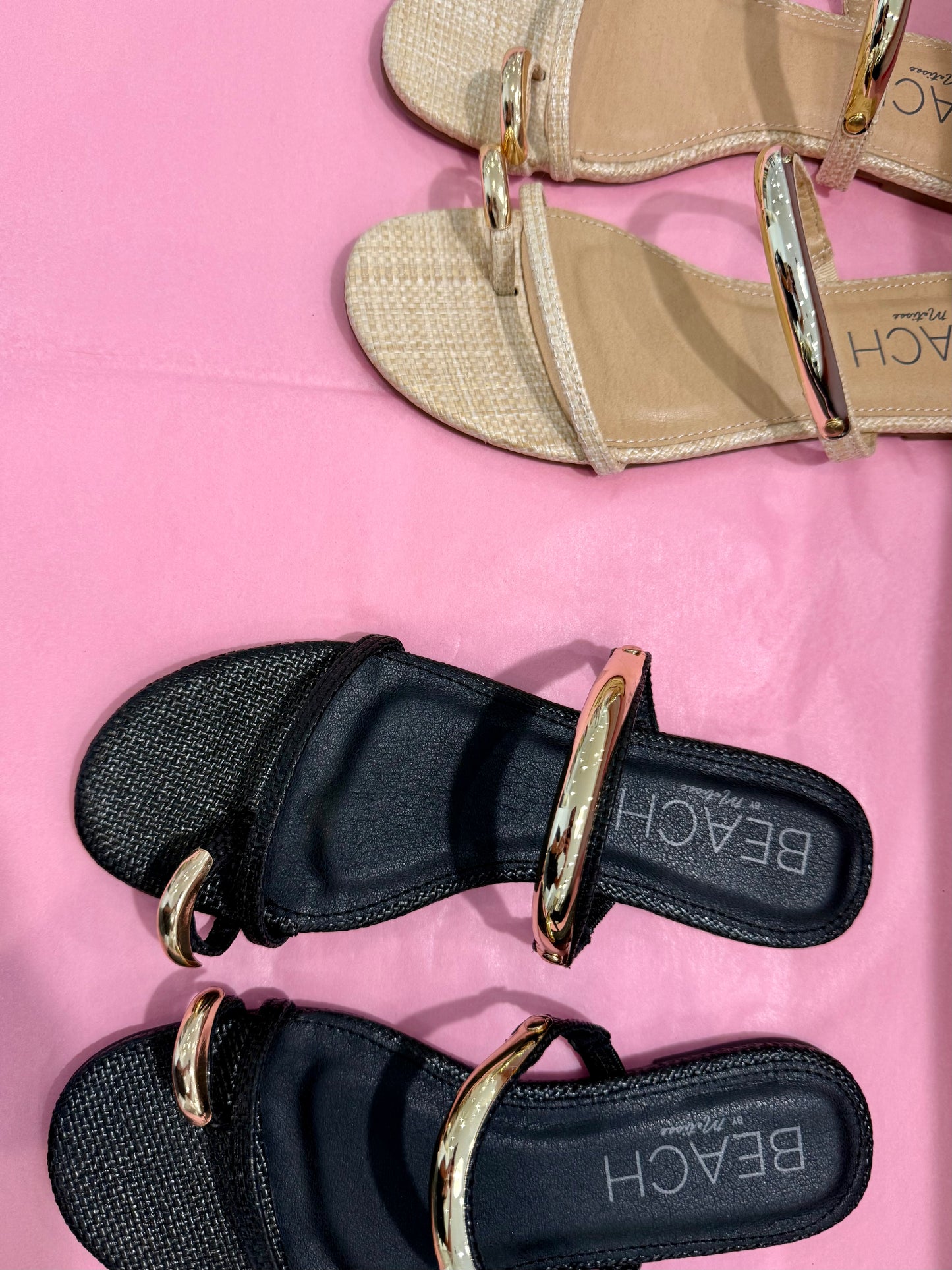 Gold Trim Flat Sandal