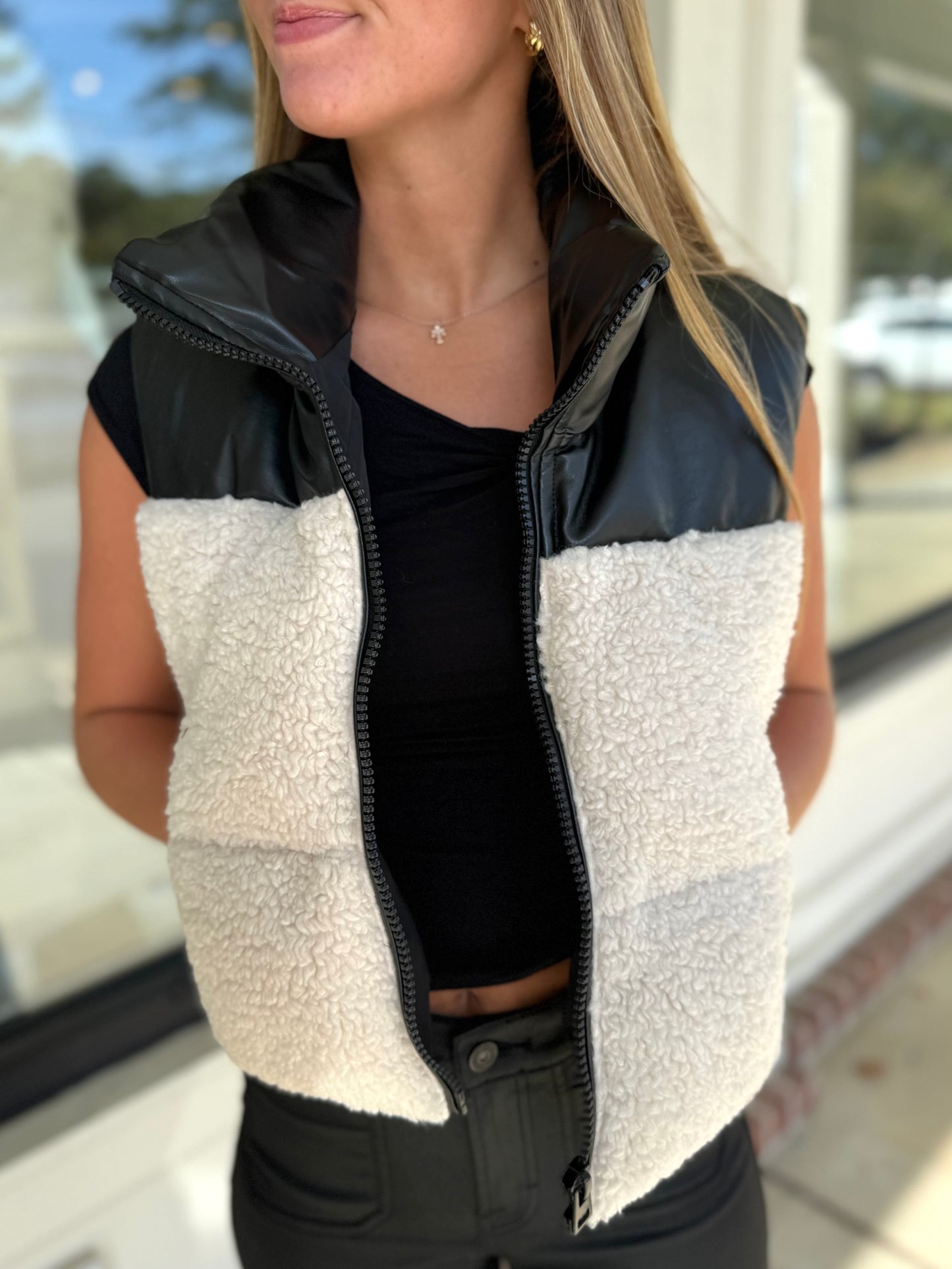 Cream Textured Vest