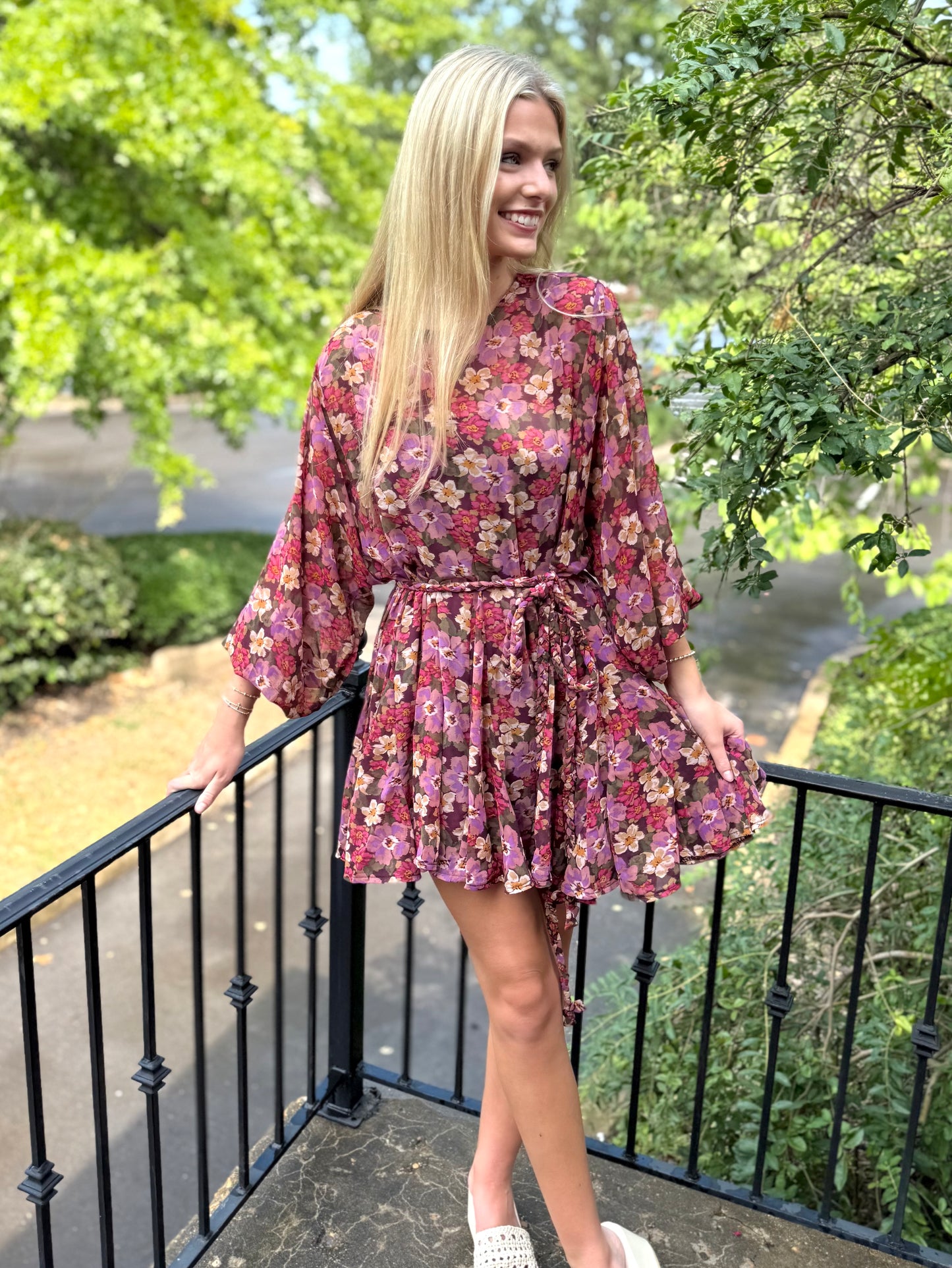 Multi Floral Ruffle Mini