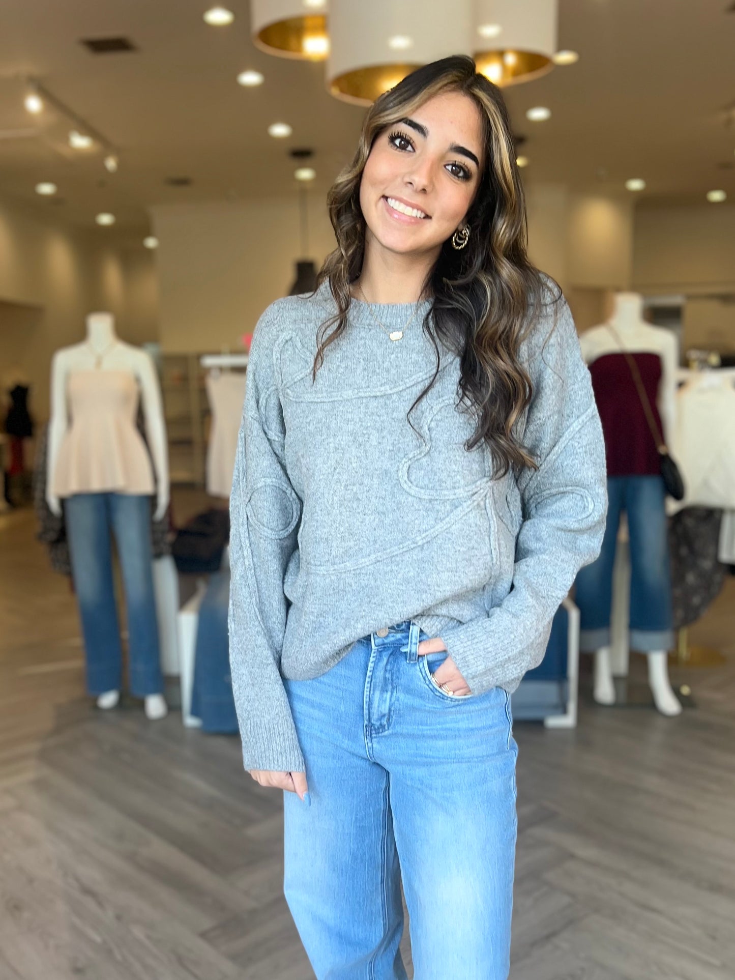 Heather Grey Oversized Sweater