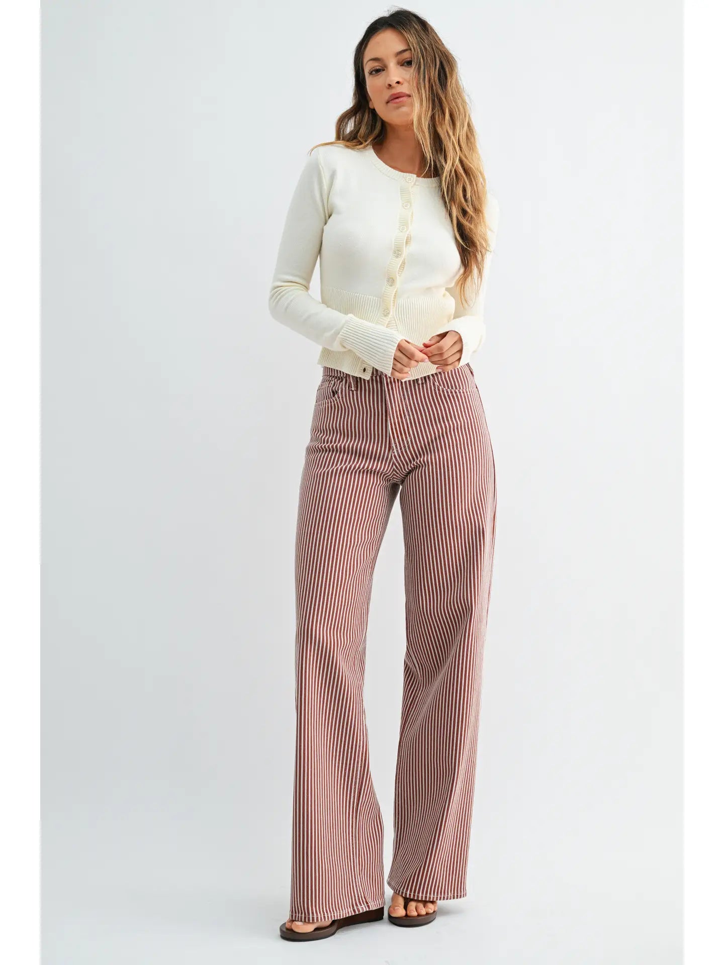 Sienna Stripe Wide Leg Jean