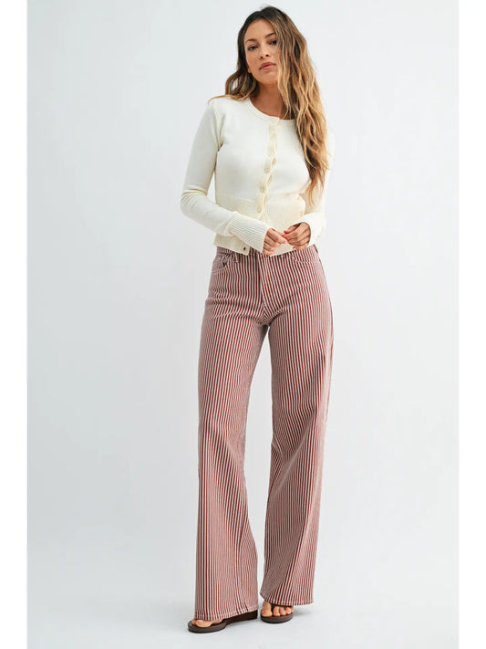 Sienna Stripe Wide Leg Jean