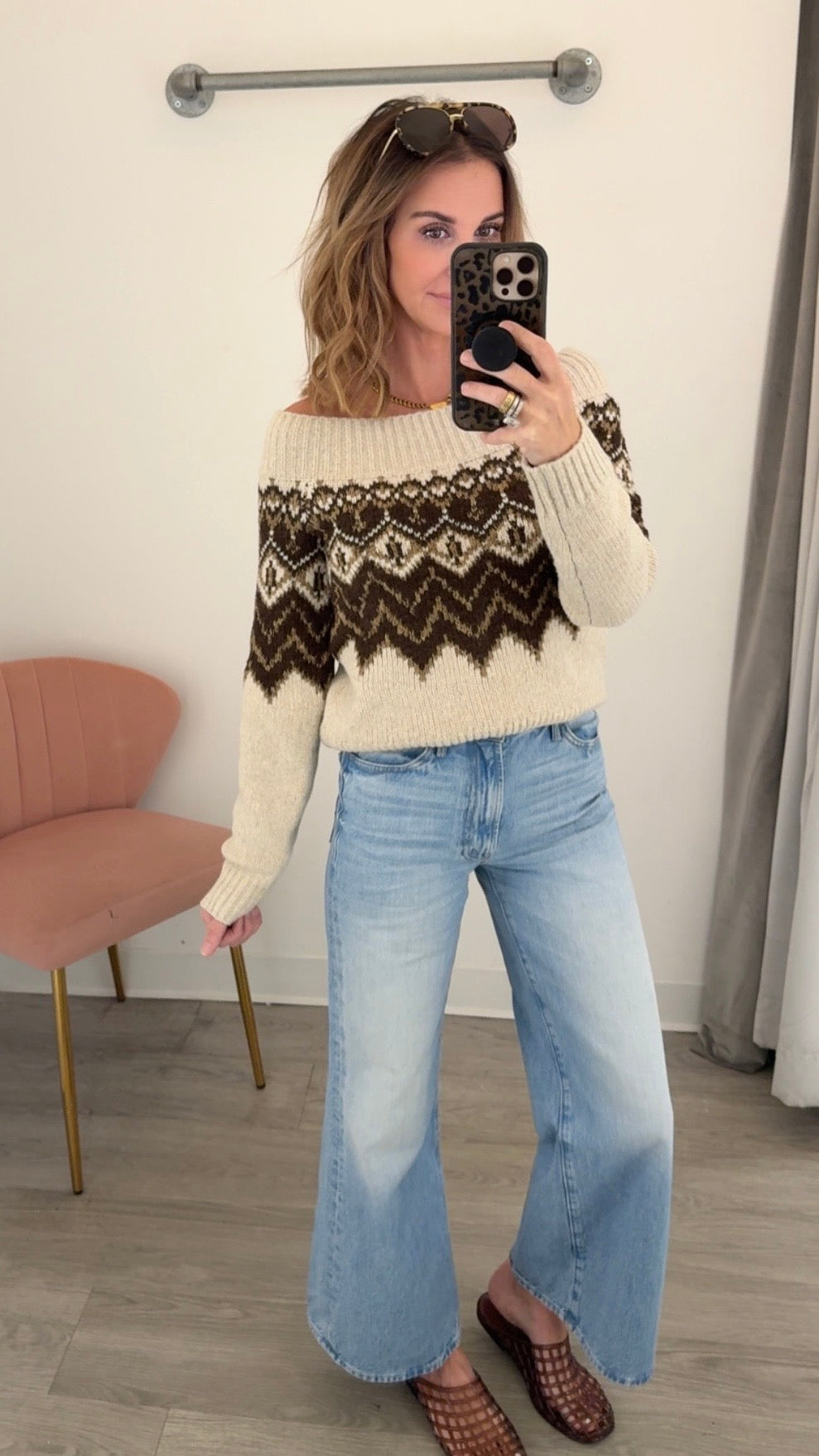 Brown Multi Sweater Top