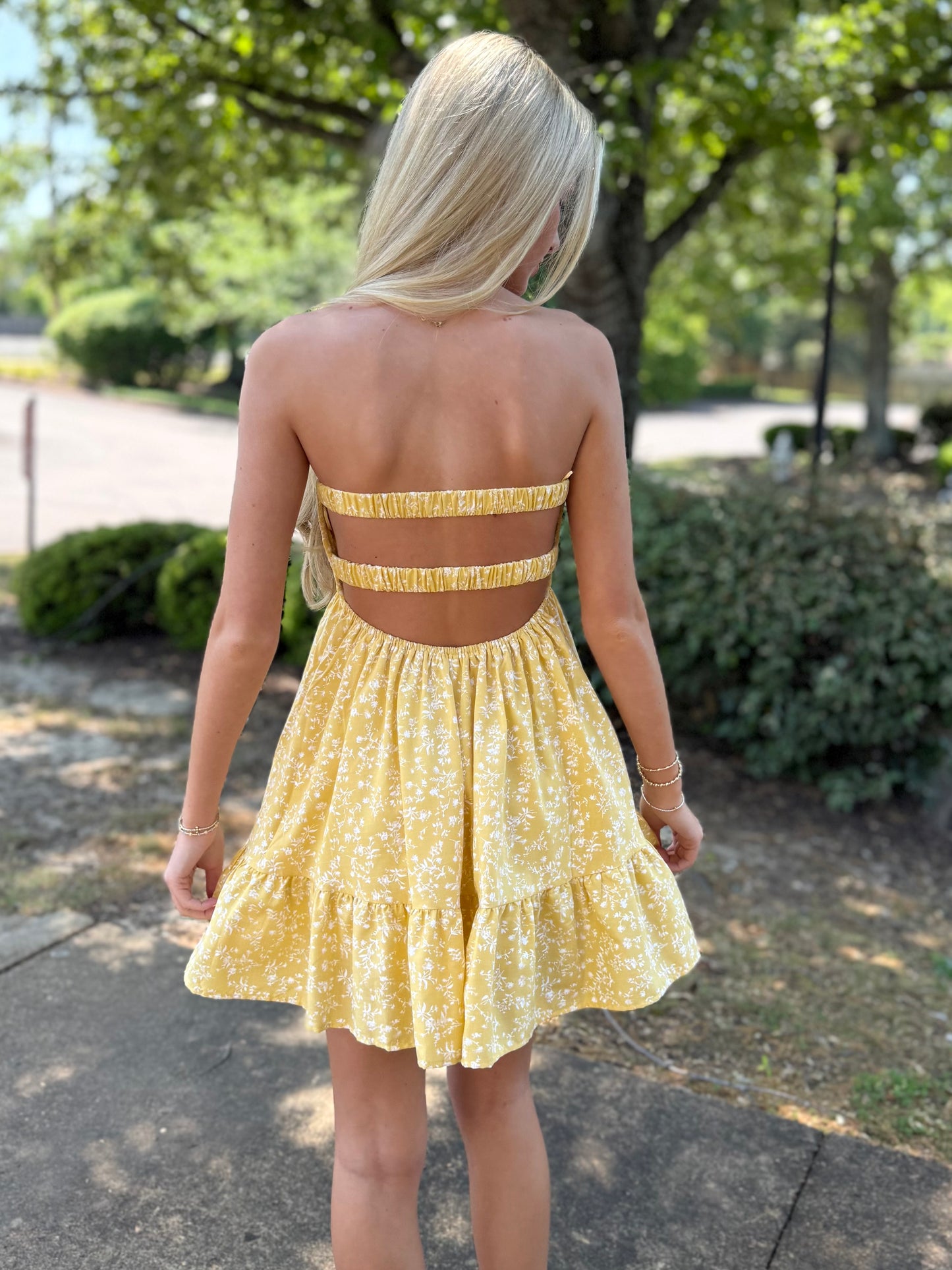Maize Mini Floral Strapless