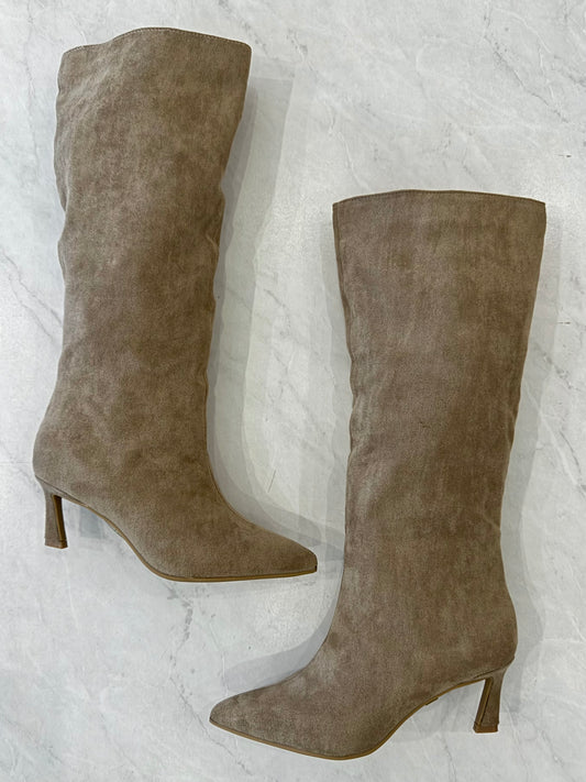 Oat Suede Knee High Boot