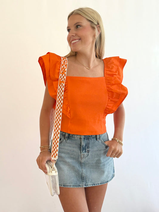 Sunkist Ruffle Sleeve Top