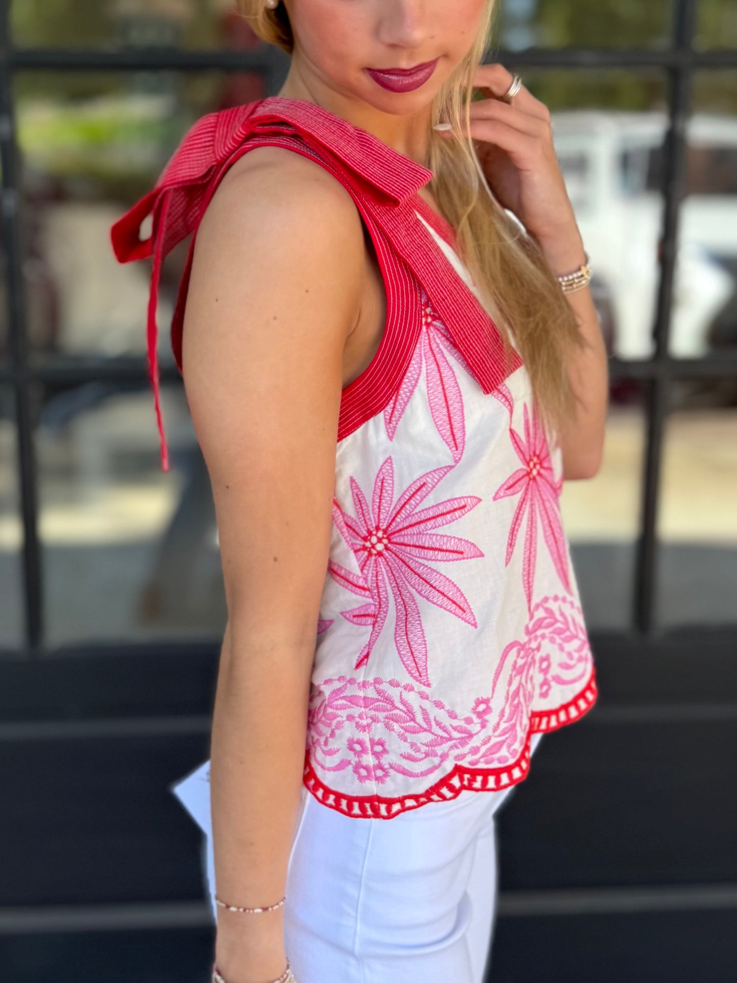 Pink Stitched Palm Top