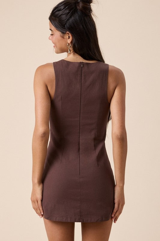 Chocolate Classy Mini Dress