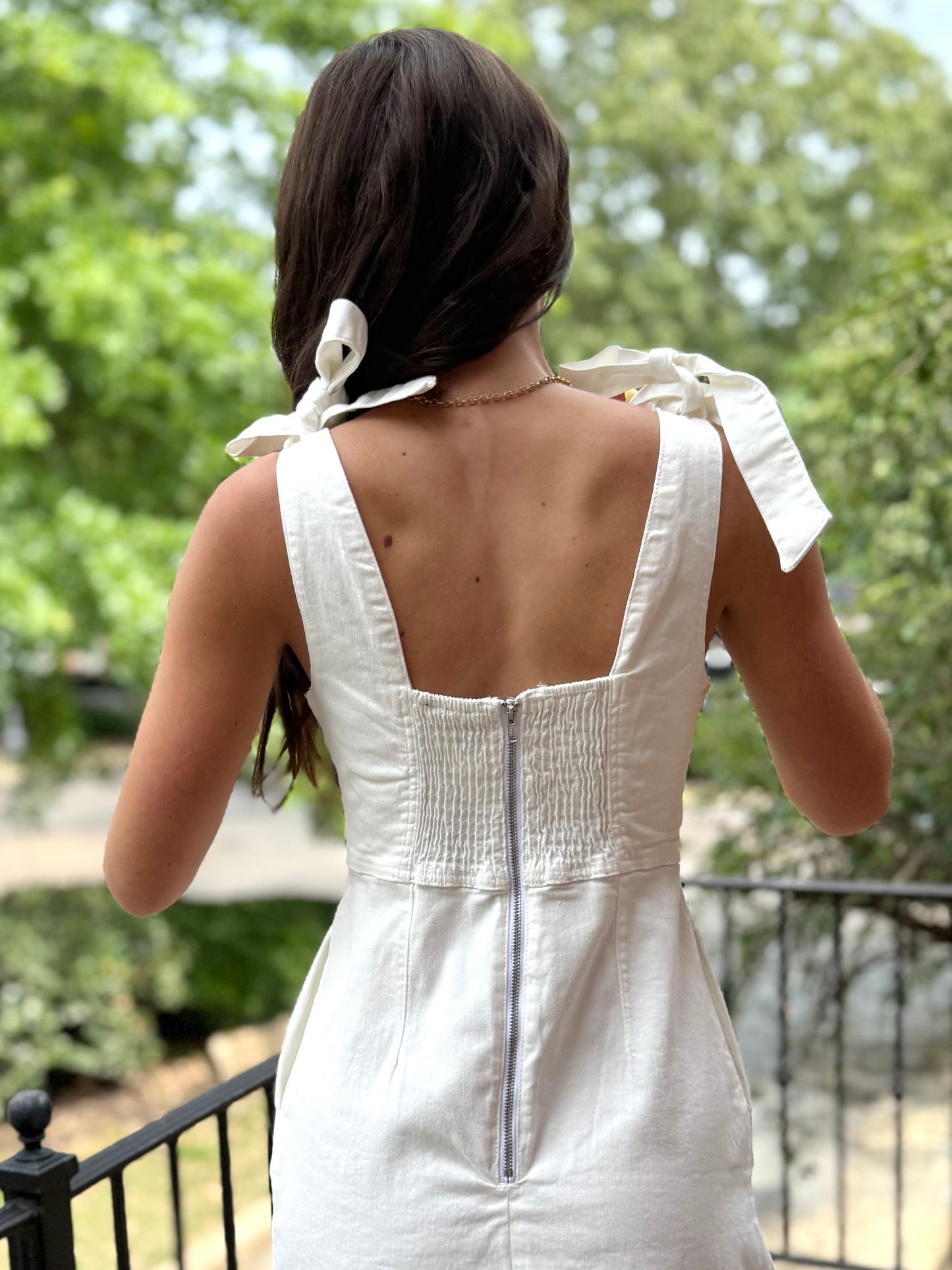 White Buttondown Stretch Dress