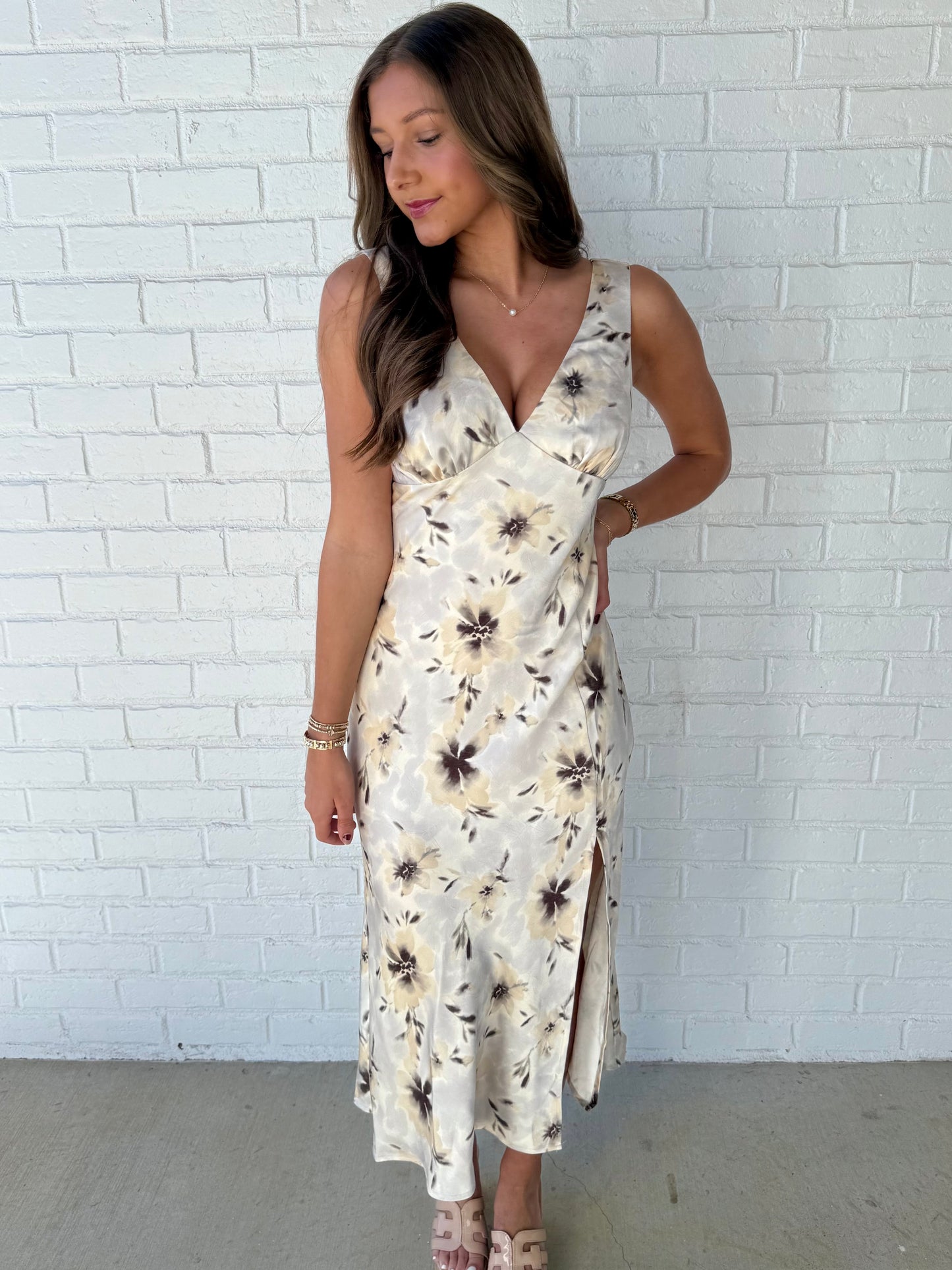 Buttercream Midi Slit Dress