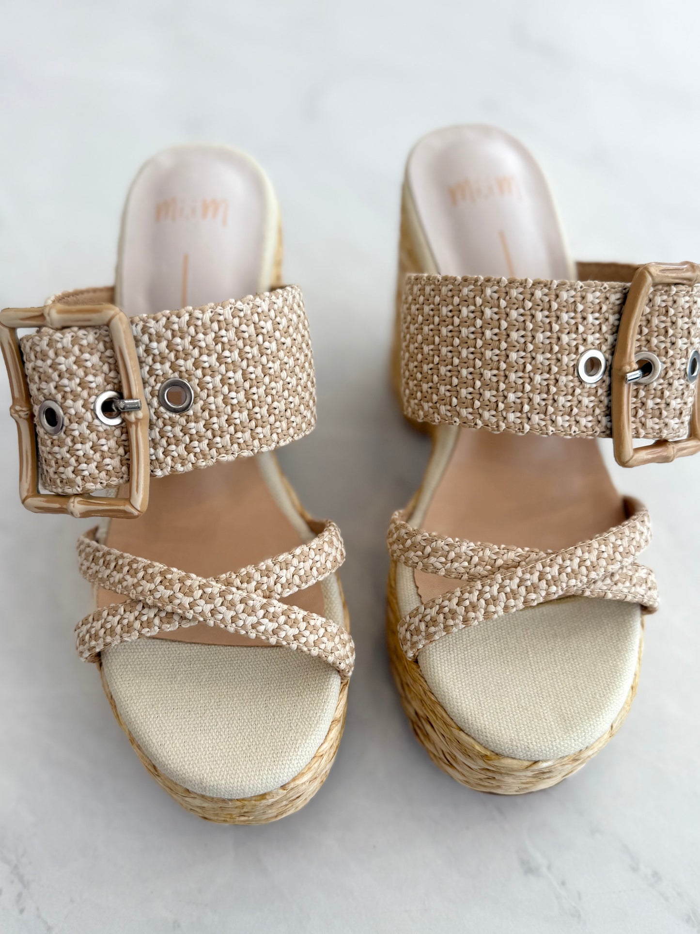 Woven Buckle Strap Heel