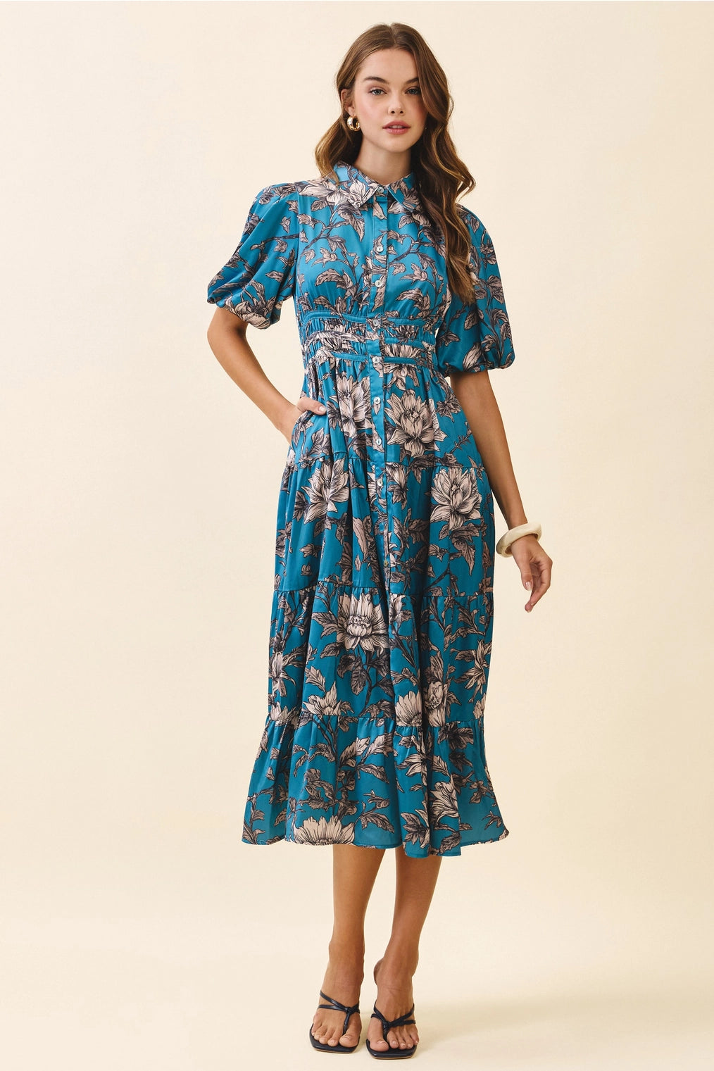 Turquoise Silk Garden Maxi