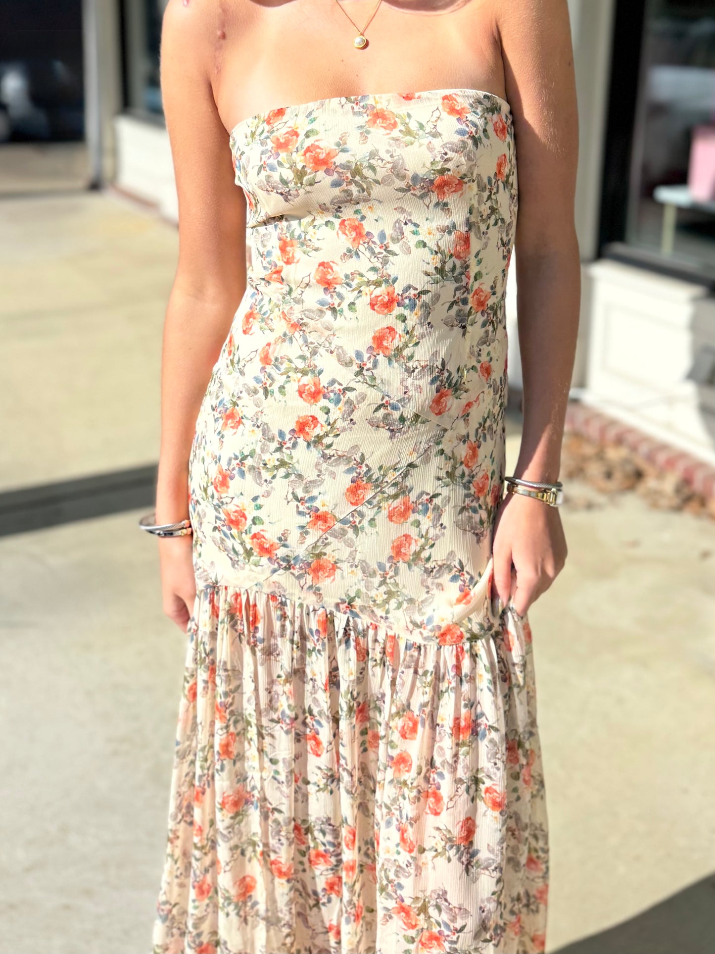 Rose Sheer Maxi Dress