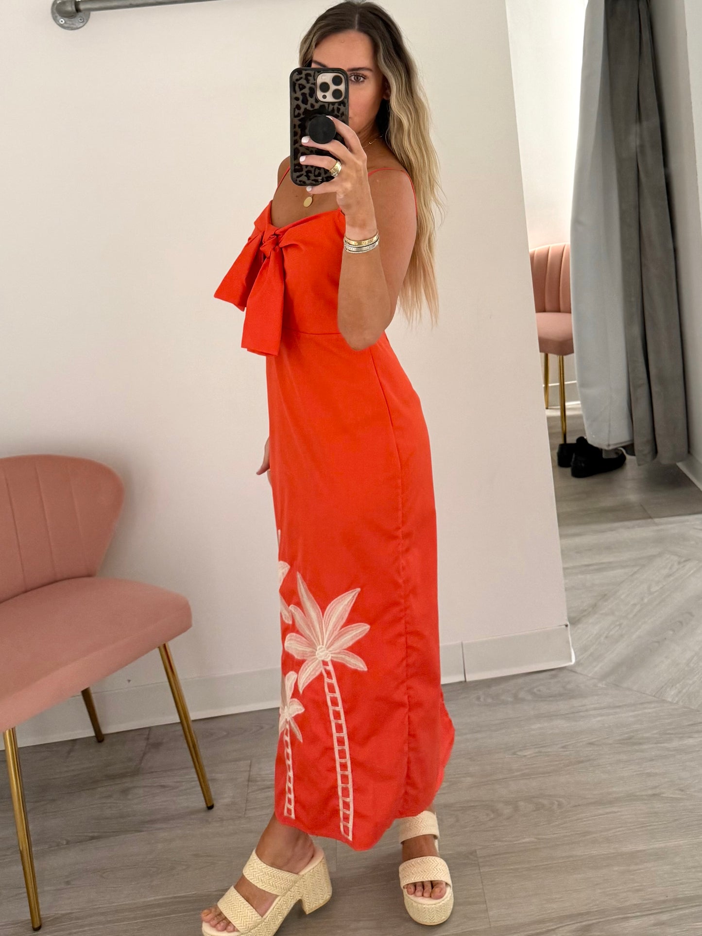 Red Poppy Palm Maxi