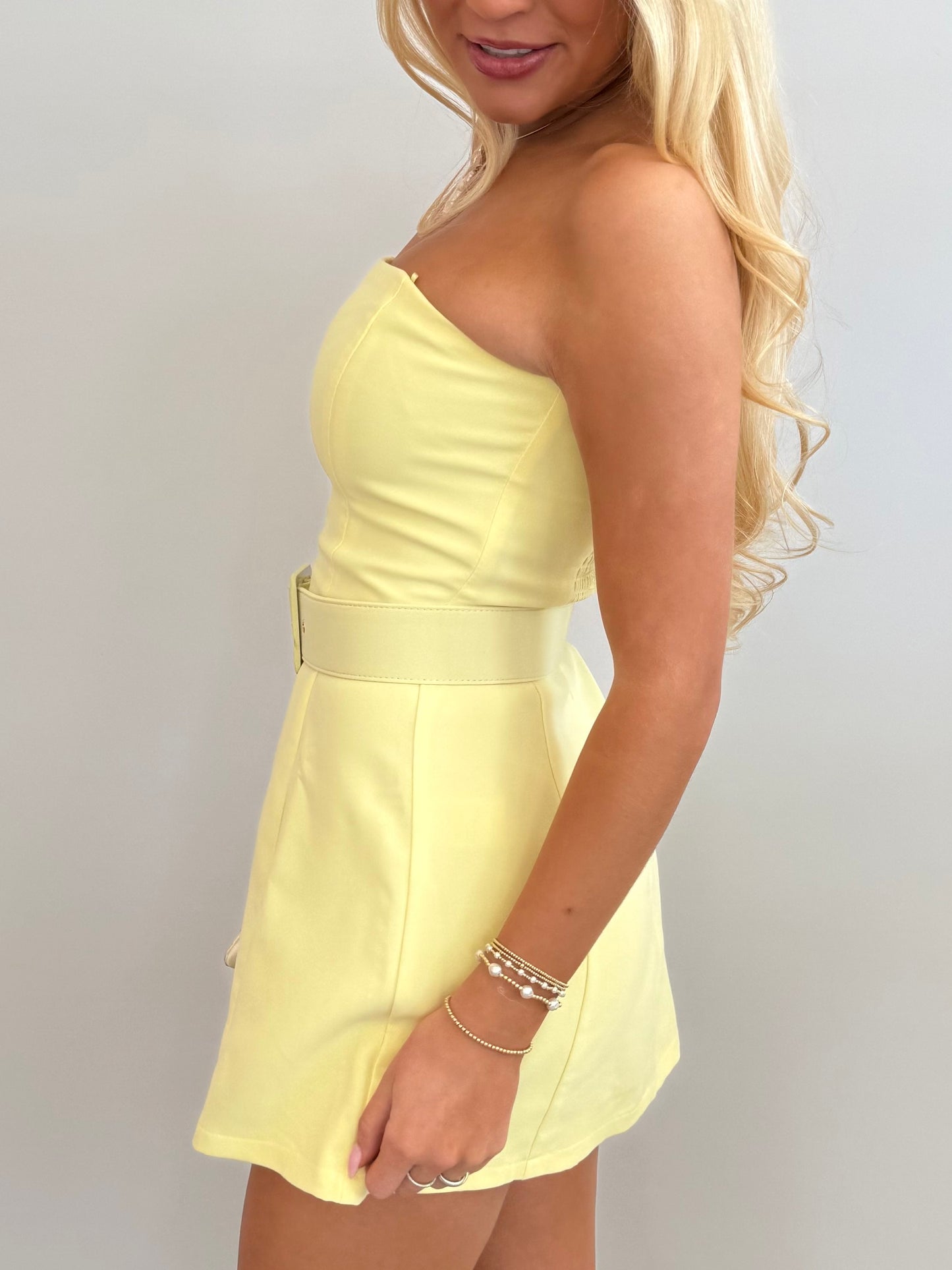 Belted Tube Mini Dress  (4 colors)